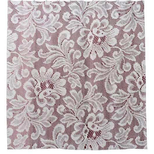 Weiße, elegante Spitzentextur mit nahtloser Bea Duschvorhang (Vorderseite)