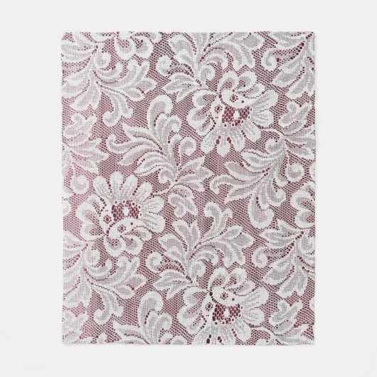 Weiße, elegante Spitzentextur mit nahtloser Bea Fleecedecke (Vorderseite)