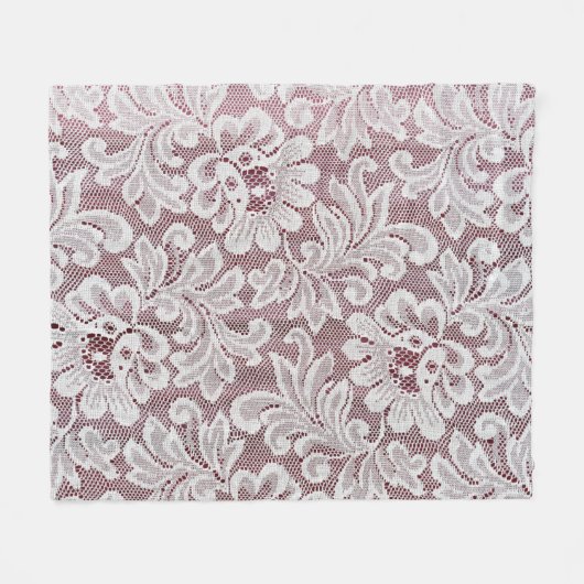 Weiße, elegante Spitzentextur mit nahtloser Bea Fleecedecke (Vorderseite (Horizontal))