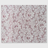 Weiße, elegante Spitzentextur mit nahtloser Bea Geschenkpapier (Flach)