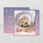 Weiße Eleganz Einladung (Vorne/Hinten)