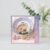 Weiße Eleganz Einladung (Stehend Vorderseite)