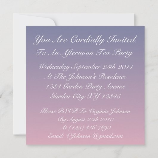 Weiße Eleganz Einladung (Rückseite)