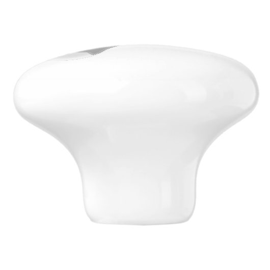 Weiße elektrische Gitarre mit Monogramm Keramikknauf (Seitenansicht)