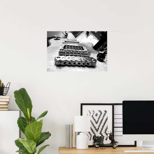 Weiße elektrische Gitarre Poster (Heimbüro)