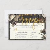 Weiße Elfenbein-Blume rustikale Winterhochzeit RSVP Karte (Vorderseite)