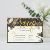 Weiße Elfenbein-Blume rustikale Winterhochzeit RSVP Karte (Stehend Vorderseite)