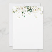 Weiße Elfenbein-Rose Botanische Hochzeit mit Blume Einladung (Rückseite)