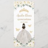 Weiße Elfenbein-Rosen-Blumen-Prinzessin Quinceañer Programm (Rückseite)