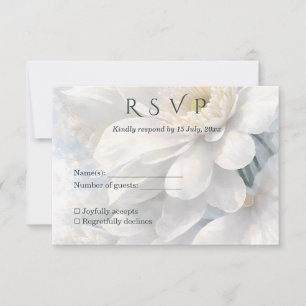 Weiße Elfenbein-Stille Luxus Romantische Elegante  RSVP Karte