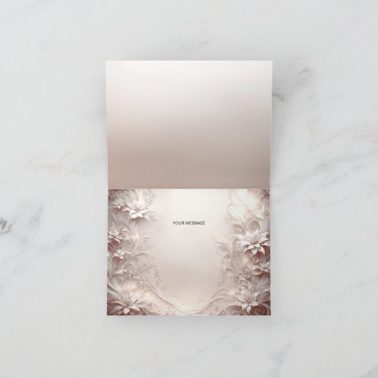 Weiße Elfenbeinblume Dankeschön-Karte Dankeskarte (Innenseite)