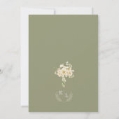 Weiße Elfenbeinblüte Grüne Hochzeit Einladung (Rückseite)