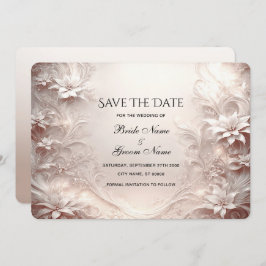 Weiße Elfenbeinblütenkarte Save the Date