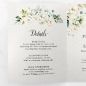 Weiße Elfenbeincreme-Rose Botanische Hochzeit flor Dreifach-gefaltete Programmkarte (Innen Erste Seite)