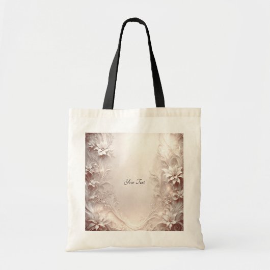 Weiße Elfenbeinfloral Tote Tasche (Vorne)