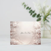 Weiße Elfenbeinflorale Postkarte (Stehend Vorderseite)