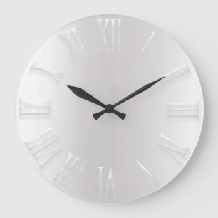 Weiße empfindliche graue metallische silberne große wanduhr
