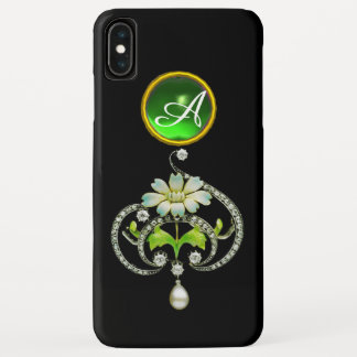WEISSE ENAMEL-BLUME, PEARLS UND DIAMONEN-MONOGRAMM Case-Mate iPhone HÜLLE