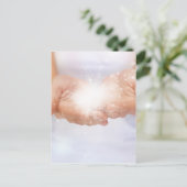 Weiße Energie Heilung Hände Reiki Heiler Schaman Postkarte (Stehend Vorderseite)