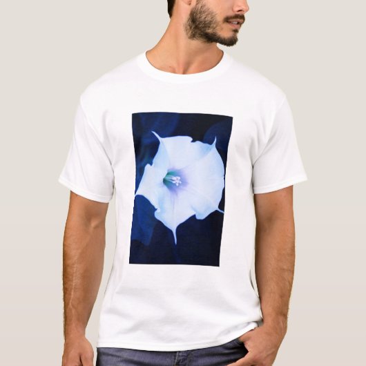 weiße Engelstrompete-Blume T-Shirt (Vorderseite)