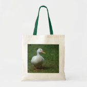 Weiße Ente auf weißer/grüner Tasche (Vorne)