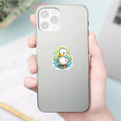 weiße Ente Aufkleber (Telefon)