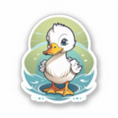 weiße Ente Aufkleber (Vorderseite)