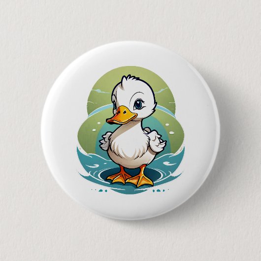 weiße Ente Button (Vorderseite)