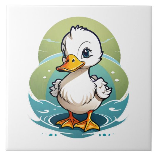 weiße Ente Fliese (Vorderseite)