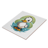 weiße Ente Fliese (Seite)