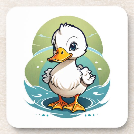 weiße Ente Getränkeuntersetzer (Vorderseite)