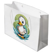 weiße Ente Große Geschenktüte (Rückseite Schrägansicht)