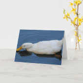 Weiße Ente Karte (Gelbe Blume)