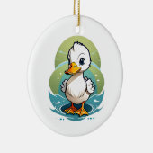 weiße Ente Keramik Ornament (Rechts)