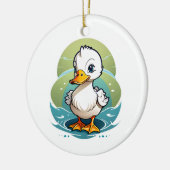 weiße Ente Keramik Ornament (Links)
