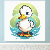 weiße Ente Leinwanddruck (Insitu (Holzboden))