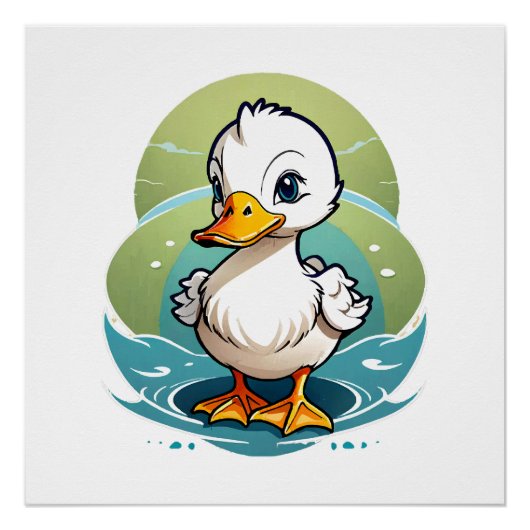 weiße Ente Poster (Vorderseite)