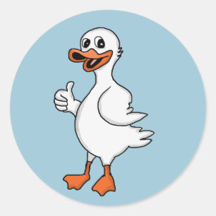 Weiße Ente Runder Aufkleber
