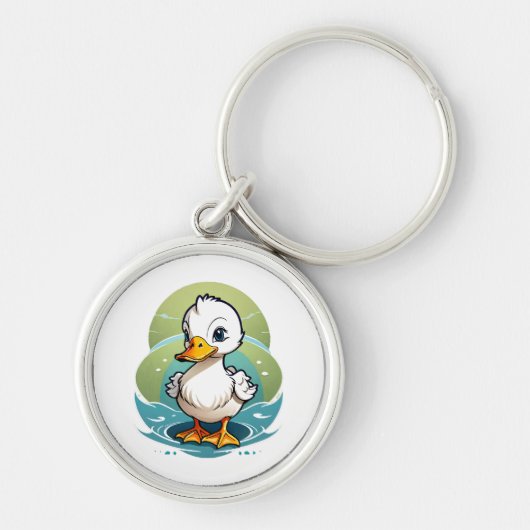 weiße Ente Schlüsselanhänger (Vorne)
