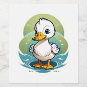 weiße Ente Weinetikett (Einzelnes Label)