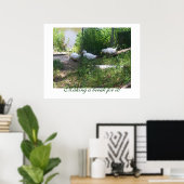 Weiße Enten auf einem Ramp-Poster Poster (Heimbüro)