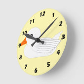 Weiße Enten Design Runde Wanduhr (Winkel)