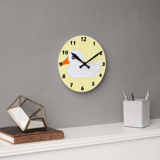Weiße Enten Design Runde Wanduhr (Büro)