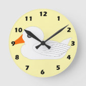 Weiße Enten Design Runde Wanduhr (Vorderseite)