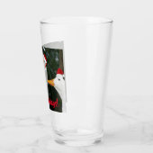 Weiße Enten mit roten Weihnachtsmannmützen Urlaub Glas (Links)