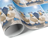Weiße Enten mit Schnorchelausrüstung Geschenkpapier (Rolleneckpunkt)