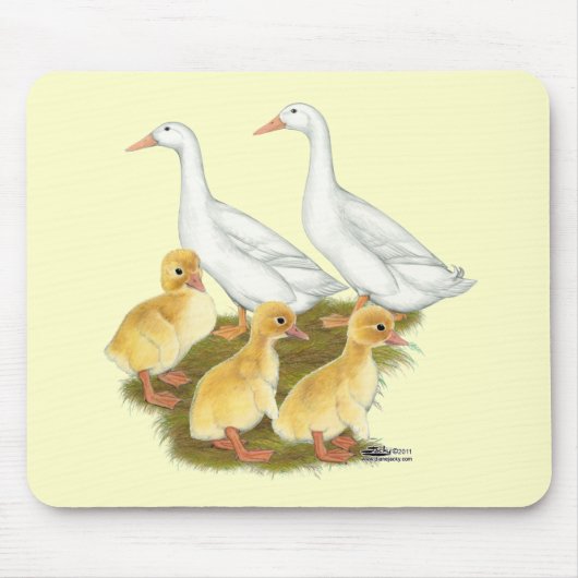 Weiße Enten und Enkeln Mousepad (Vorne)