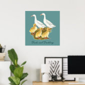 Weiße Enten und Enkeln Poster (Heimbüro)