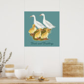 Weiße Enten und Enkeln Poster (Küche)