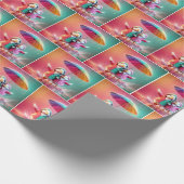 Weiße Enten wandern im Regen Geschenkpapier (Ecke)